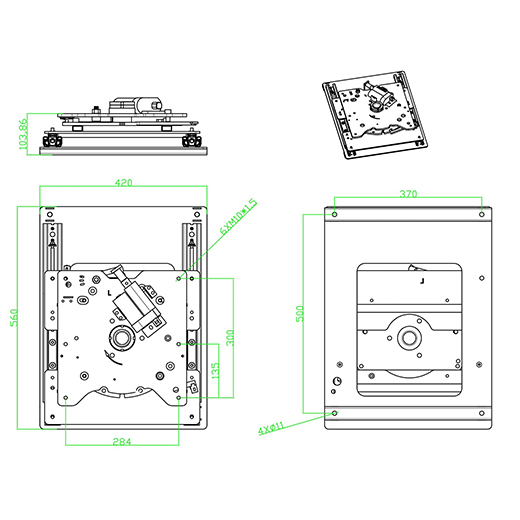 Car Seat Swivel Mechanism Specifications and parameters diagram