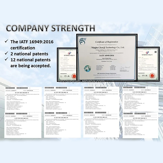 Chunji, as an Automotive parts manufacturer, holds 18 production patents and is continuously improving and upgrading its production technology.